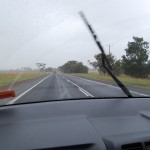 It was still raining