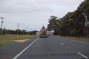 We followed this truck for at least 100 km