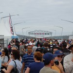 In the crowd of people
