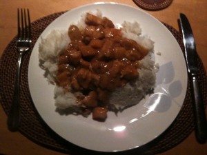 My first remote cooked meal. Thanks to Dad and Skype.